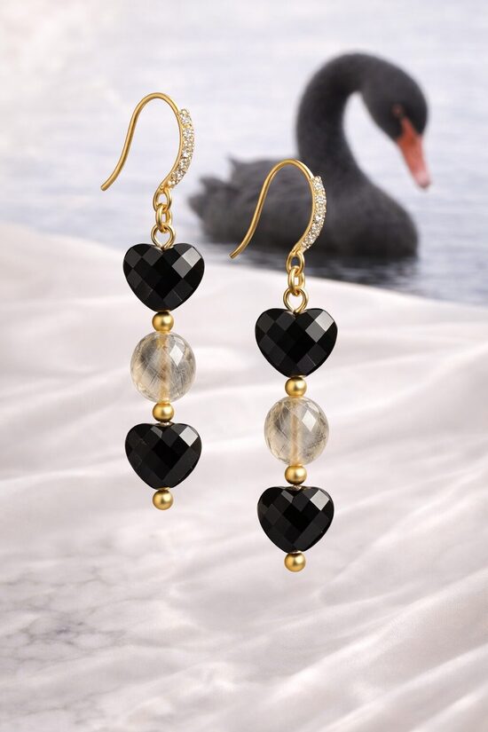 Dabīgo akmeņu auskari "Tumsas Grācija"